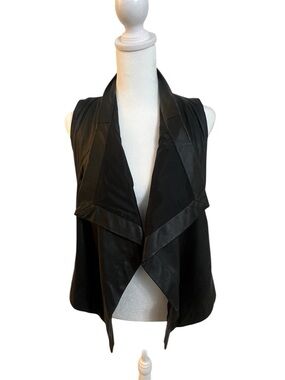 PJK Black Lamb Leather lightweight Draped Vest. Size Small- $75